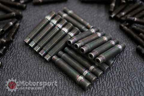 Motorsport Hardware 14×1.25-14×1.5* 78mm Black Bullet Nose Stud & Nut CONVERSION Kit