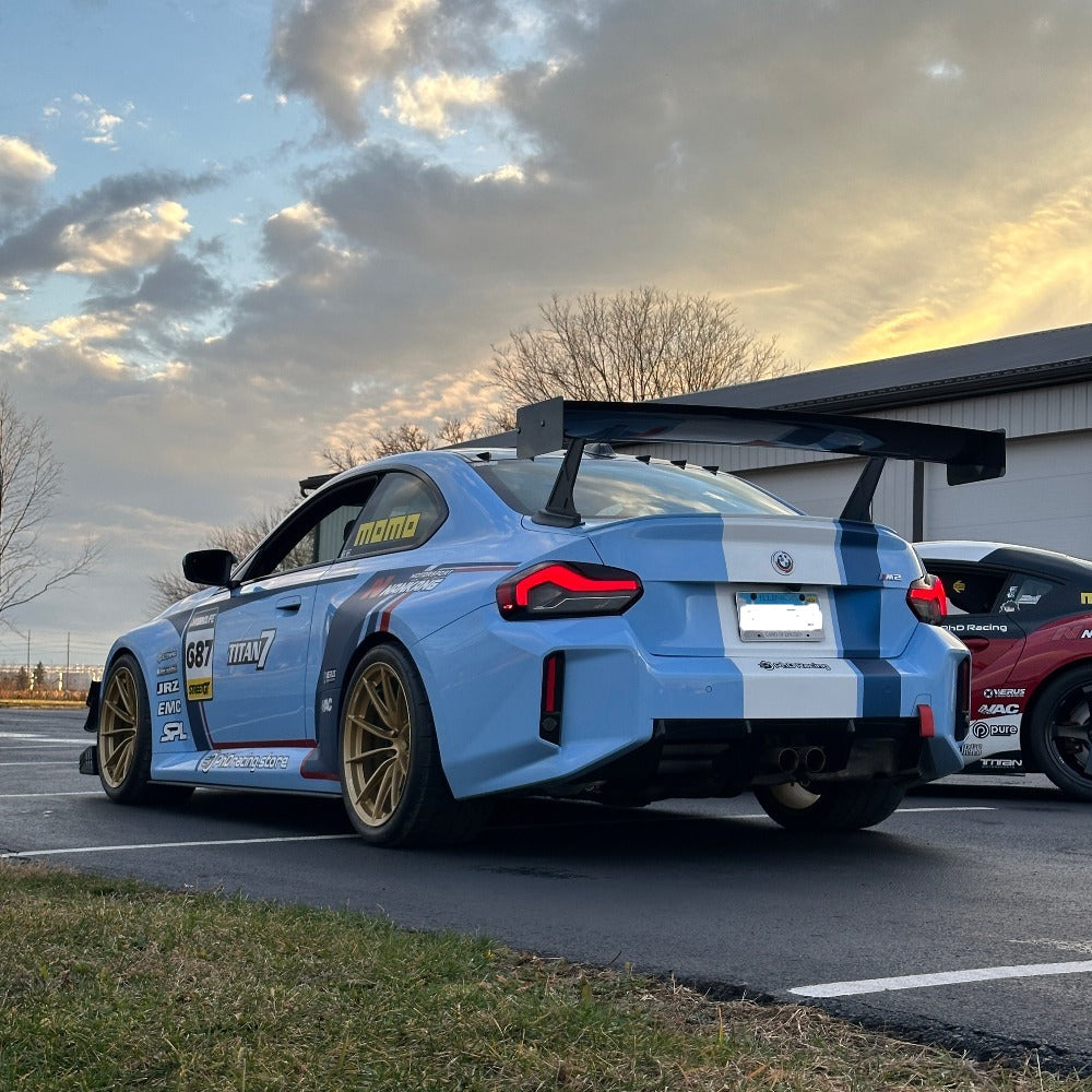 Bmw Rear Racing Wing Verus Engineering UCW Swan Neck Rear Wing Kit - G87 BMW M2 – PHD Racing
